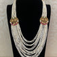 Antique Jadau Side Pendants Pearl Necklace With Studs | Multi-Layer Pearl Necklace | Indian Jewelry In USA