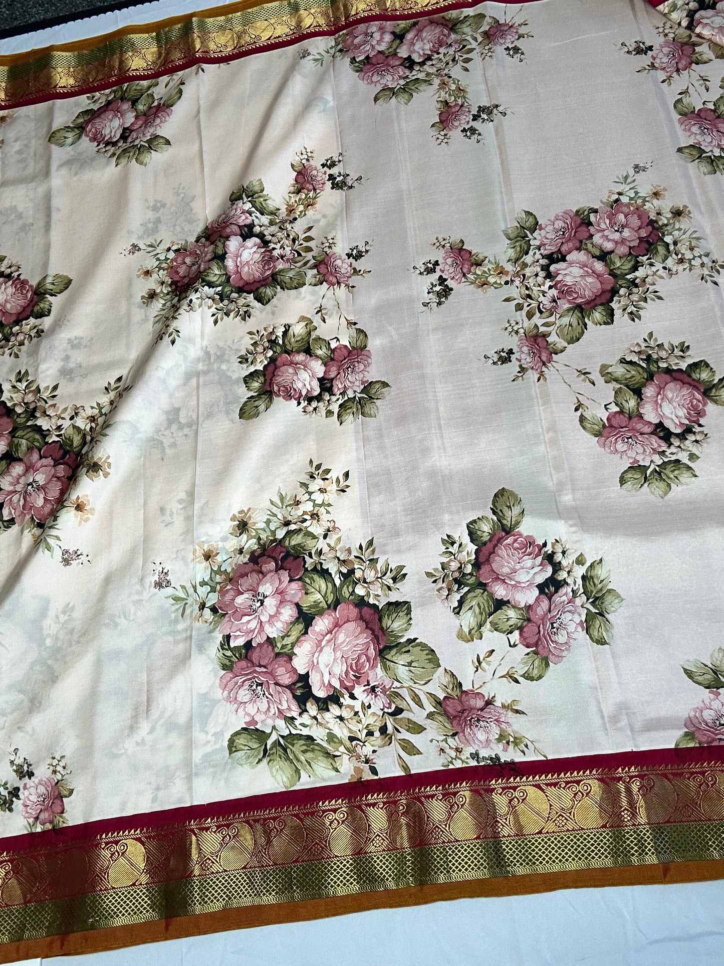 Korvai Pure Kanchi Digital Print Saree | Handloom Saree | South  Indian Sarees in USA