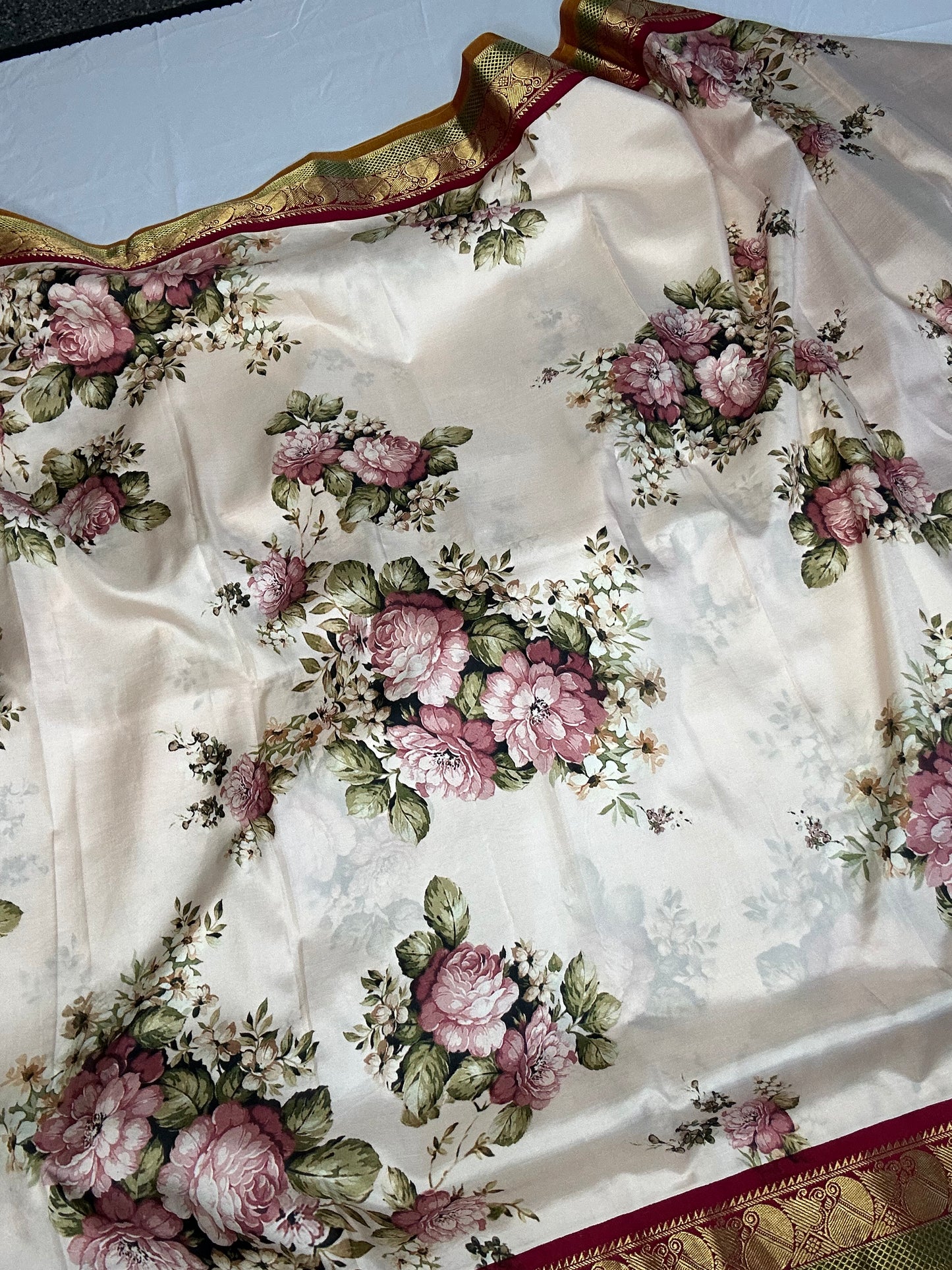 Korvai Pure Kanchi Digital Print Saree | Handloom Saree | South  Indian Sarees in USA