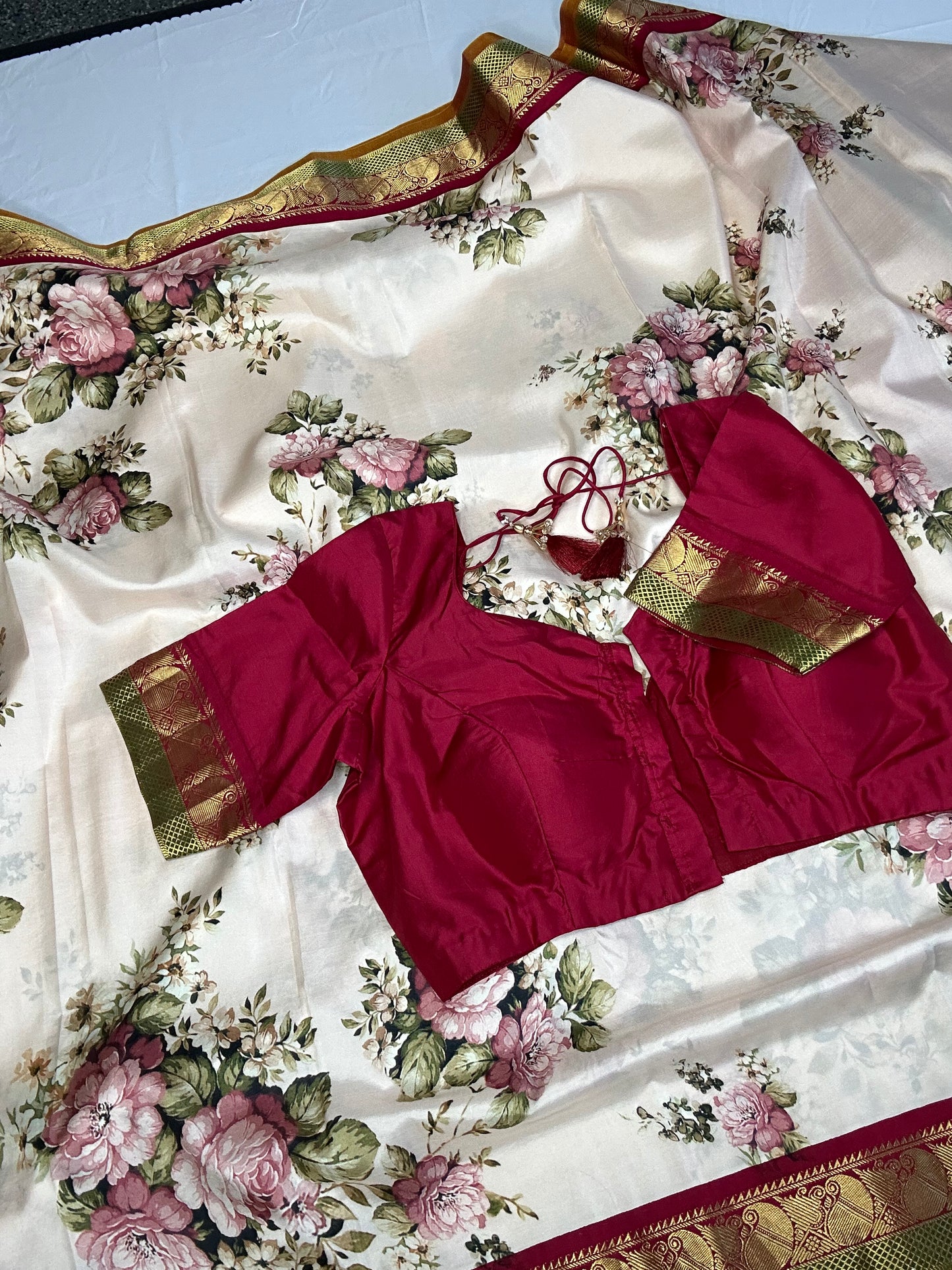 Korvai Pure Kanchi Digital Print Saree | Handloom Saree | South  Indian Sarees in USA