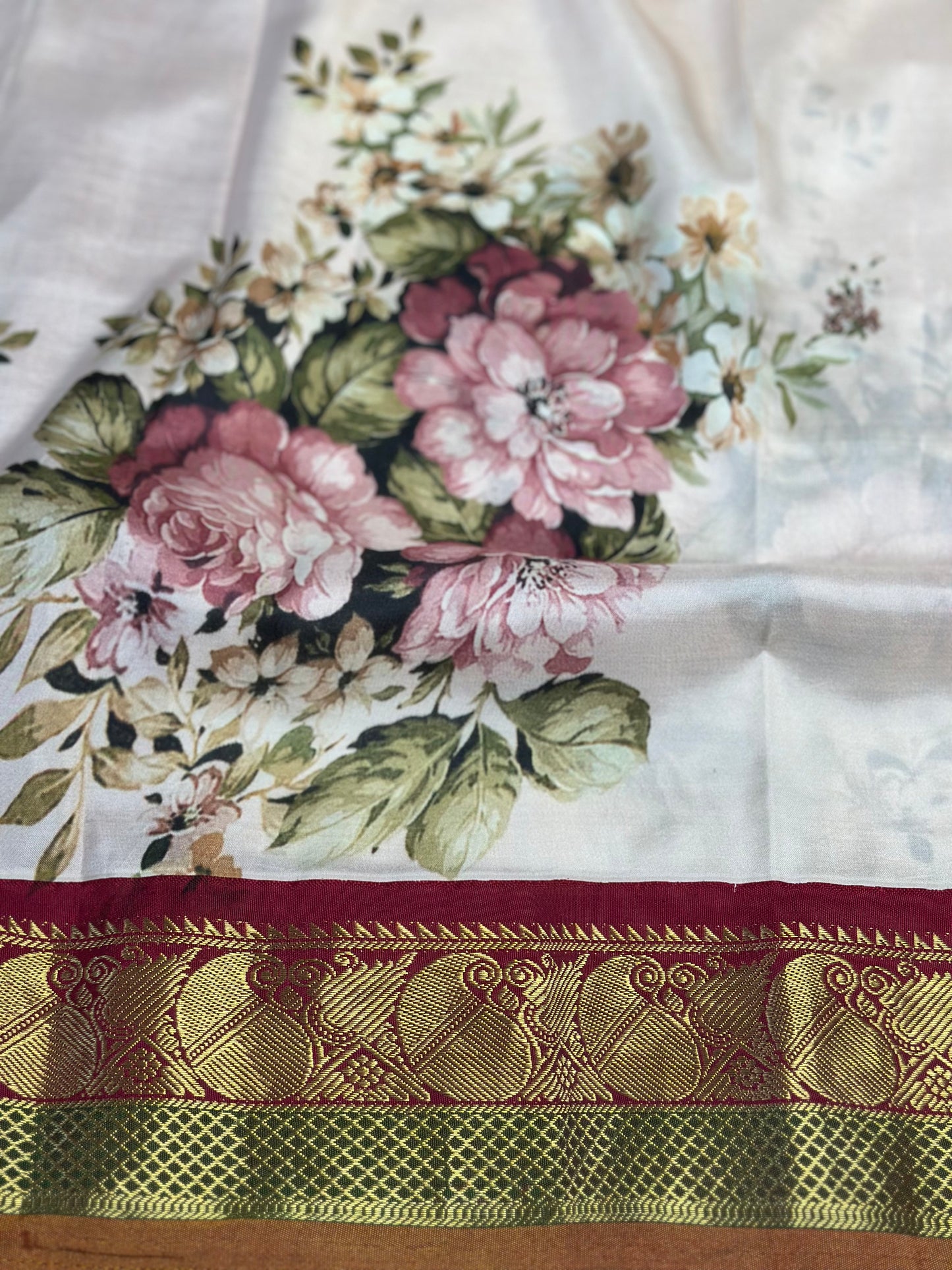 Korvai Pure Kanchi Digital Print Saree | Handloom Saree | South  Indian Sarees in USA