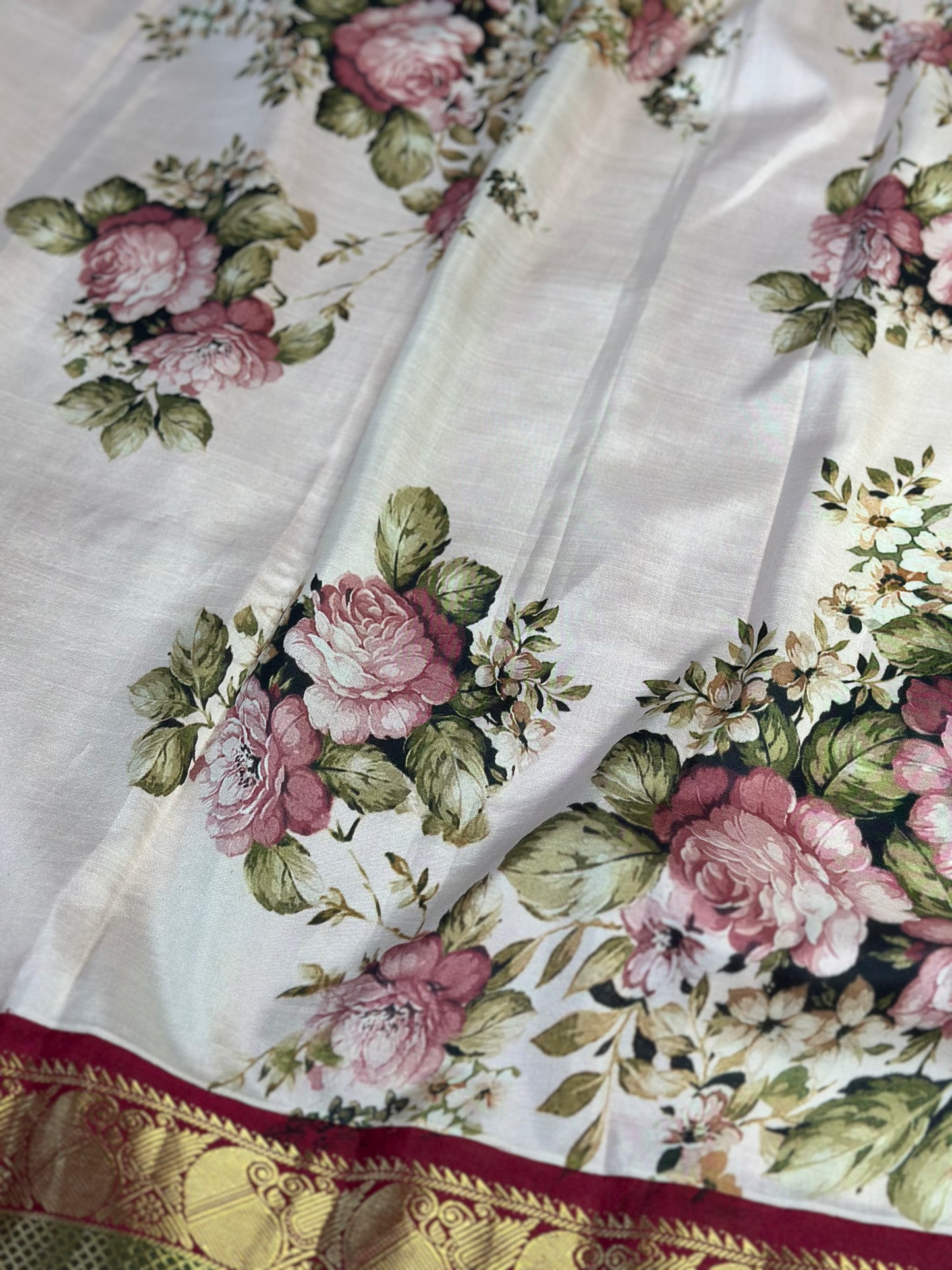 Korvai Pure Kanchi Digital Print Saree | Handloom Saree | South  Indian Sarees in USA