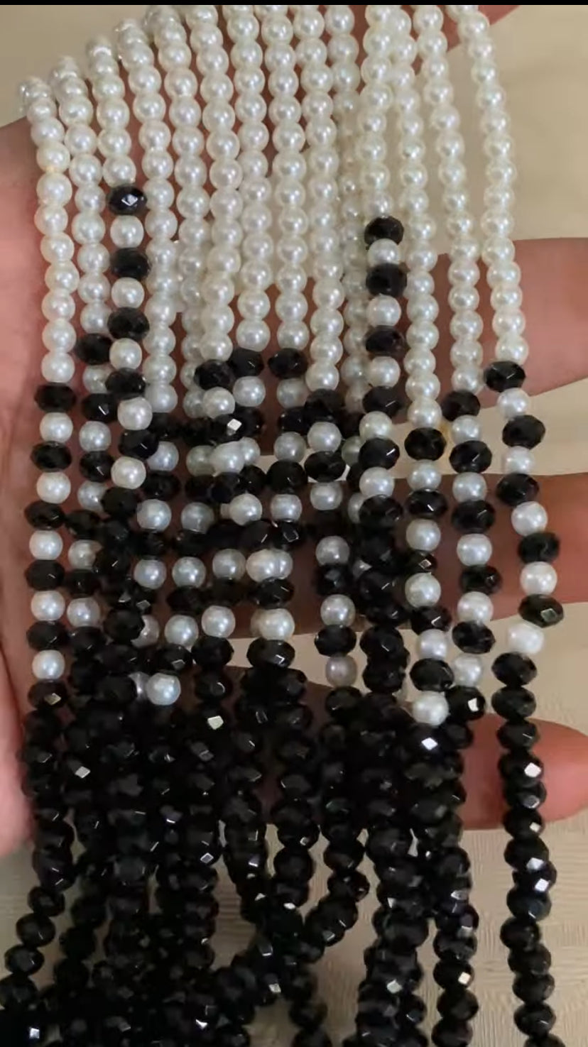 Black & White Beads Mala Necklace | Indian Jewelry In USA