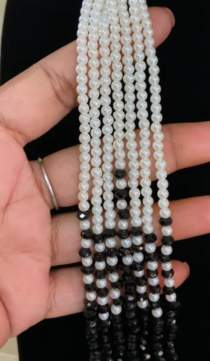 Black & White Beads Mala Necklace | Indian Jewelry In USA