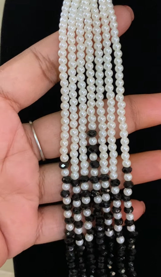 Black & White Beads Mala Necklace | Indian Jewelry In USA