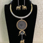 Dual Tone Oxidized  Hasli | Statement Necklace Set