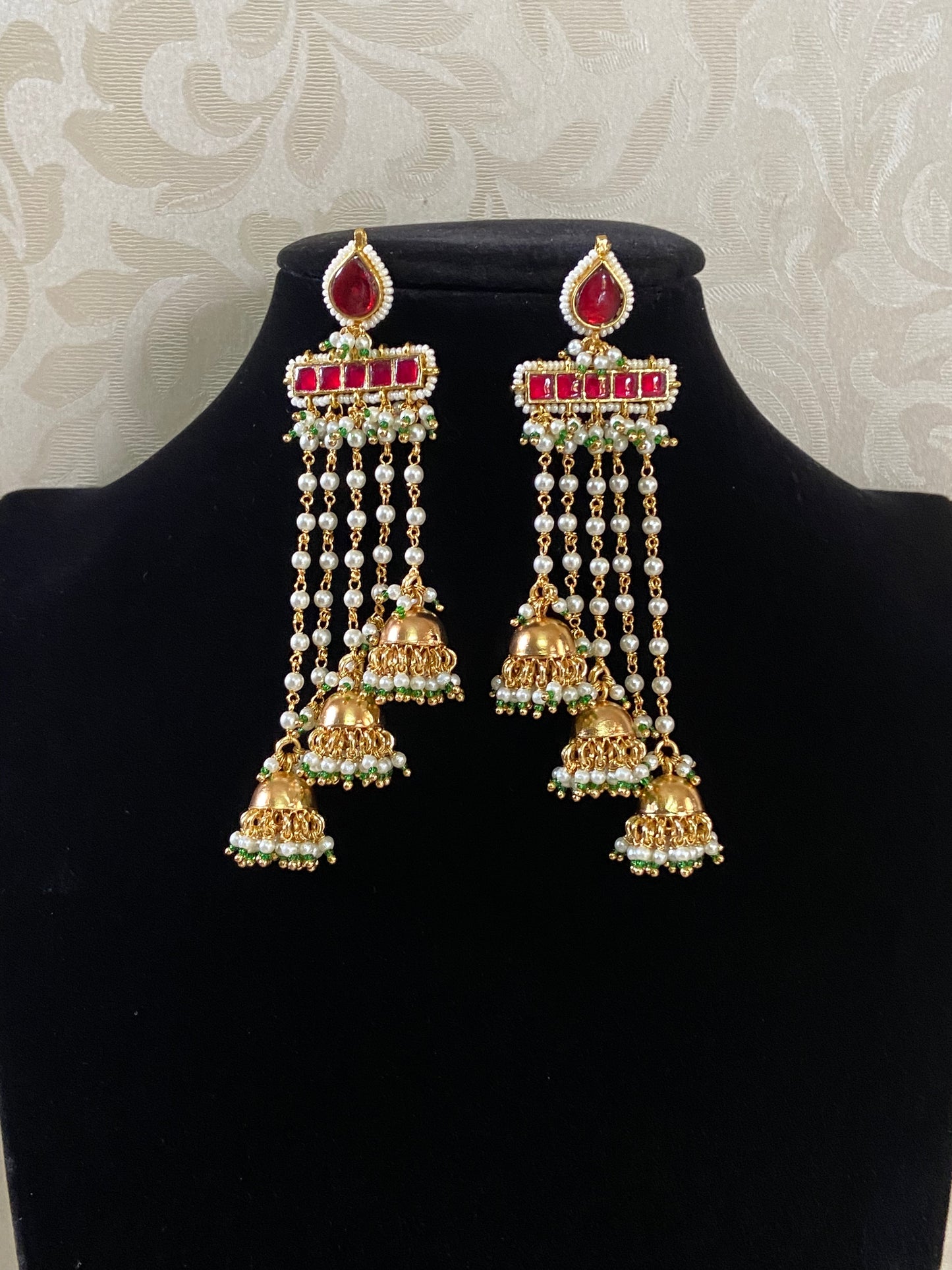 Kundan Drop Jumkas Earrings | Party Wear Earrings