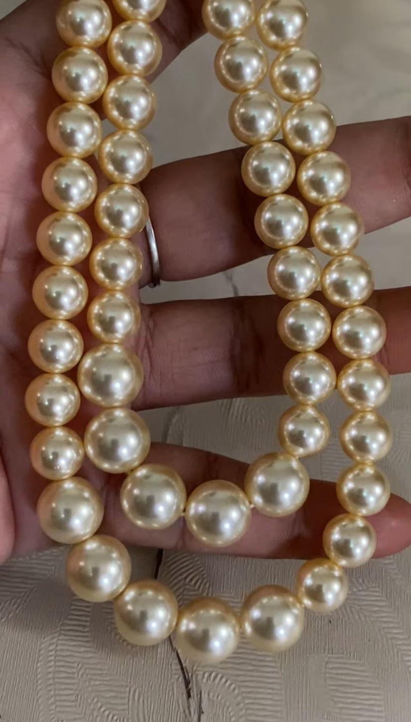 2 Line Peal Mala Necklace | South Indian Jewelry |