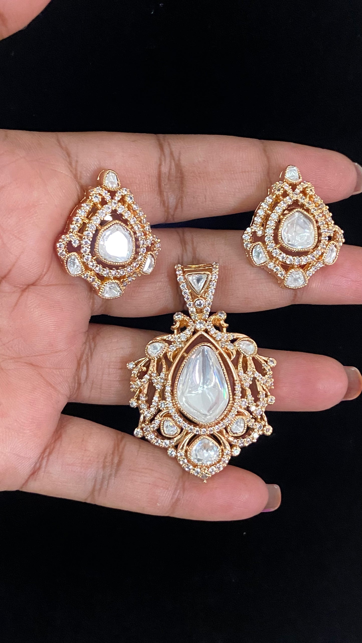 Moissanite Pendant Set | Indian Jewelry In USA