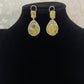 Luxury CZ Border Yellow Stone  Earrings | Indian Jewelry In USA