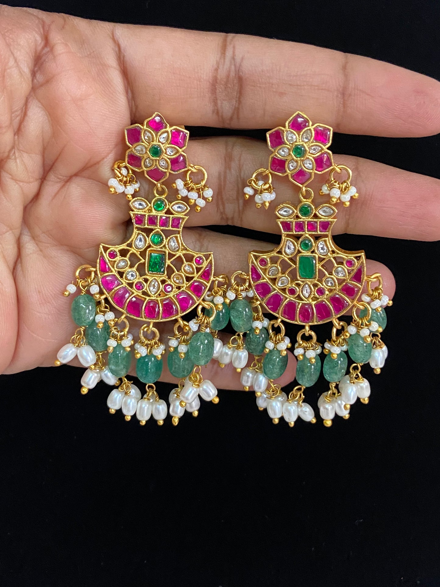 Jadau Kundan Earrings  |  Traditional Indian jewelry