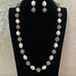 Baroque Pearl & CZ Ball Long Necklace Set | Designer Statement Necklace with Earrings | Indian Jewelry In USA