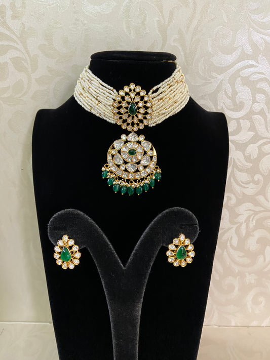 Polki Pendant pearl Choker |  Latest Indian jewelry