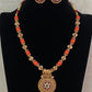 Coral Nakshi Beads Necklace With Studs | Traditional Jewelry In USA
