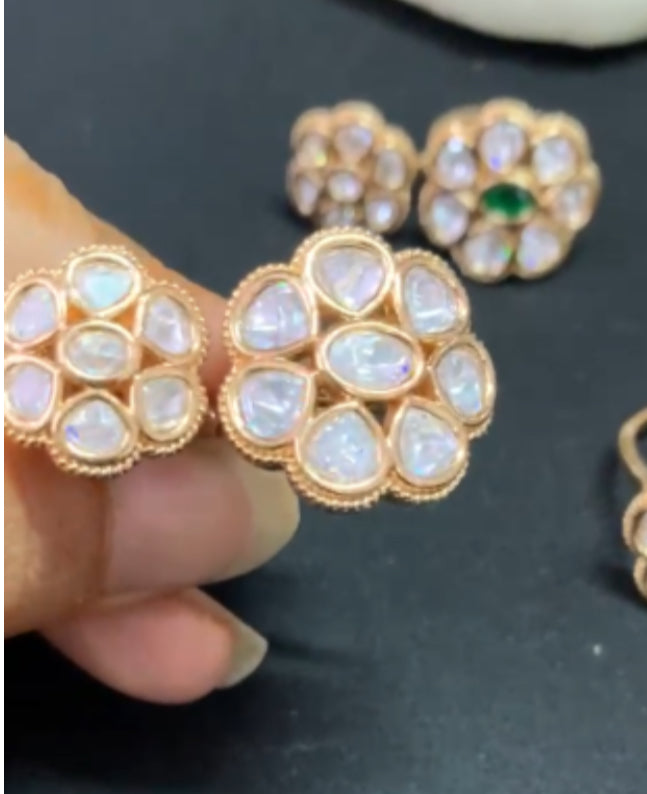 AD Polki Finger Ring | Indian Fingers Ring