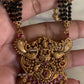 Traditional Lakshmi Pendant Mangalsutra | Indian Black Beads Necklace