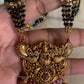 Traditional Lakshmi Pendant Mangalsutra | Indian Black Beads Necklace