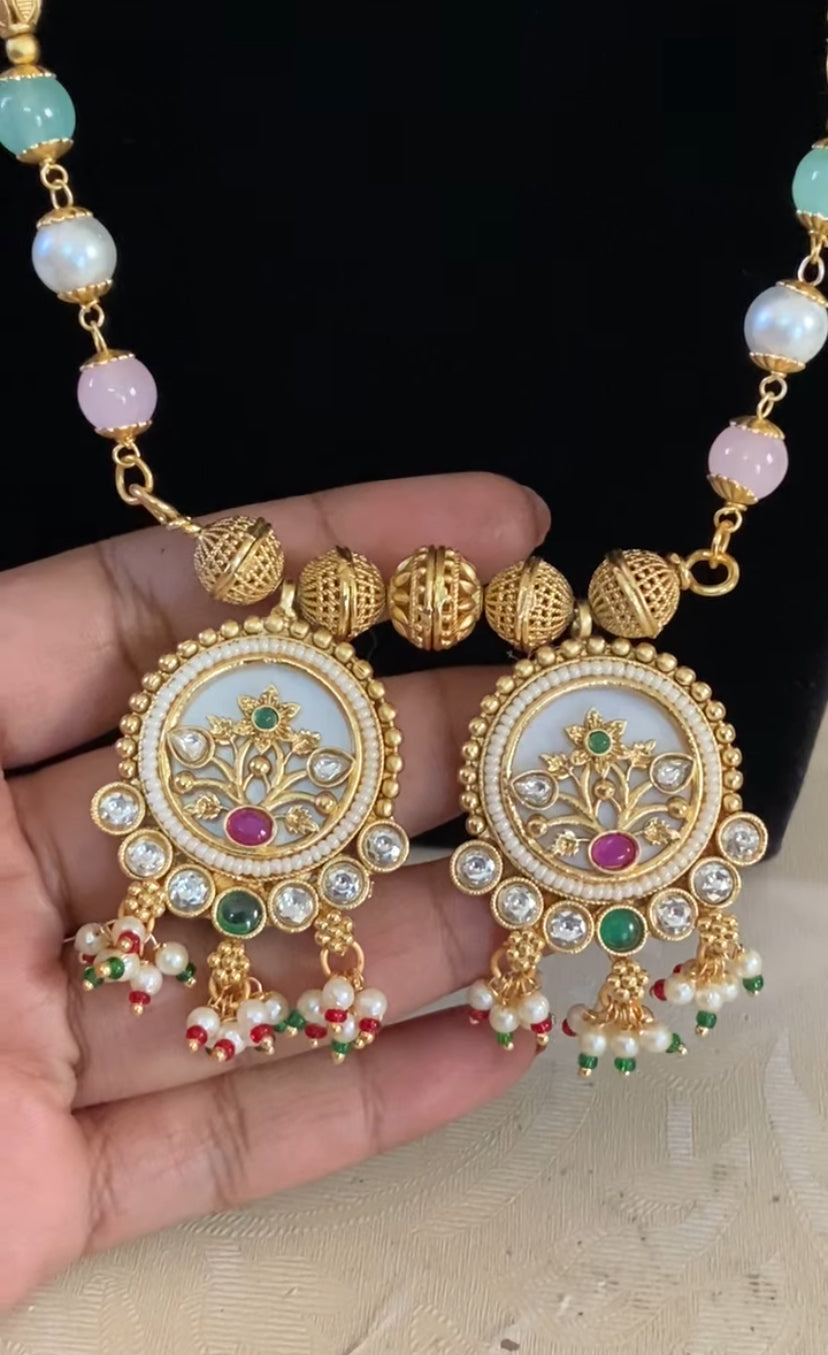 38” Long Traditional Mangalsutra | Indian Black Beads Necklace | Long Mangalsutra