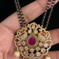CZ Pendant long Black Beads Necklace With Earrings | Traditional Mangalasutra