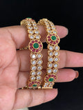 AD Ruby Green Openable Bangles | Traditional Indian Jewelry