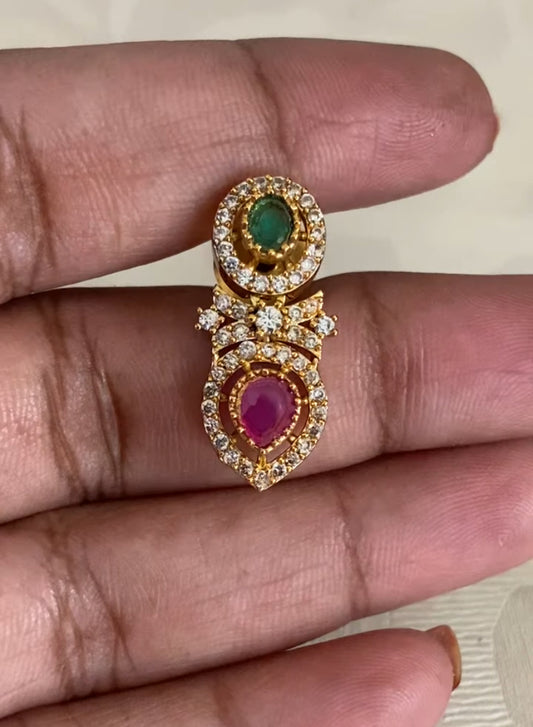 AD Ruby Emerald Mangalsutra | Indian Traditional Black Beads Necklace