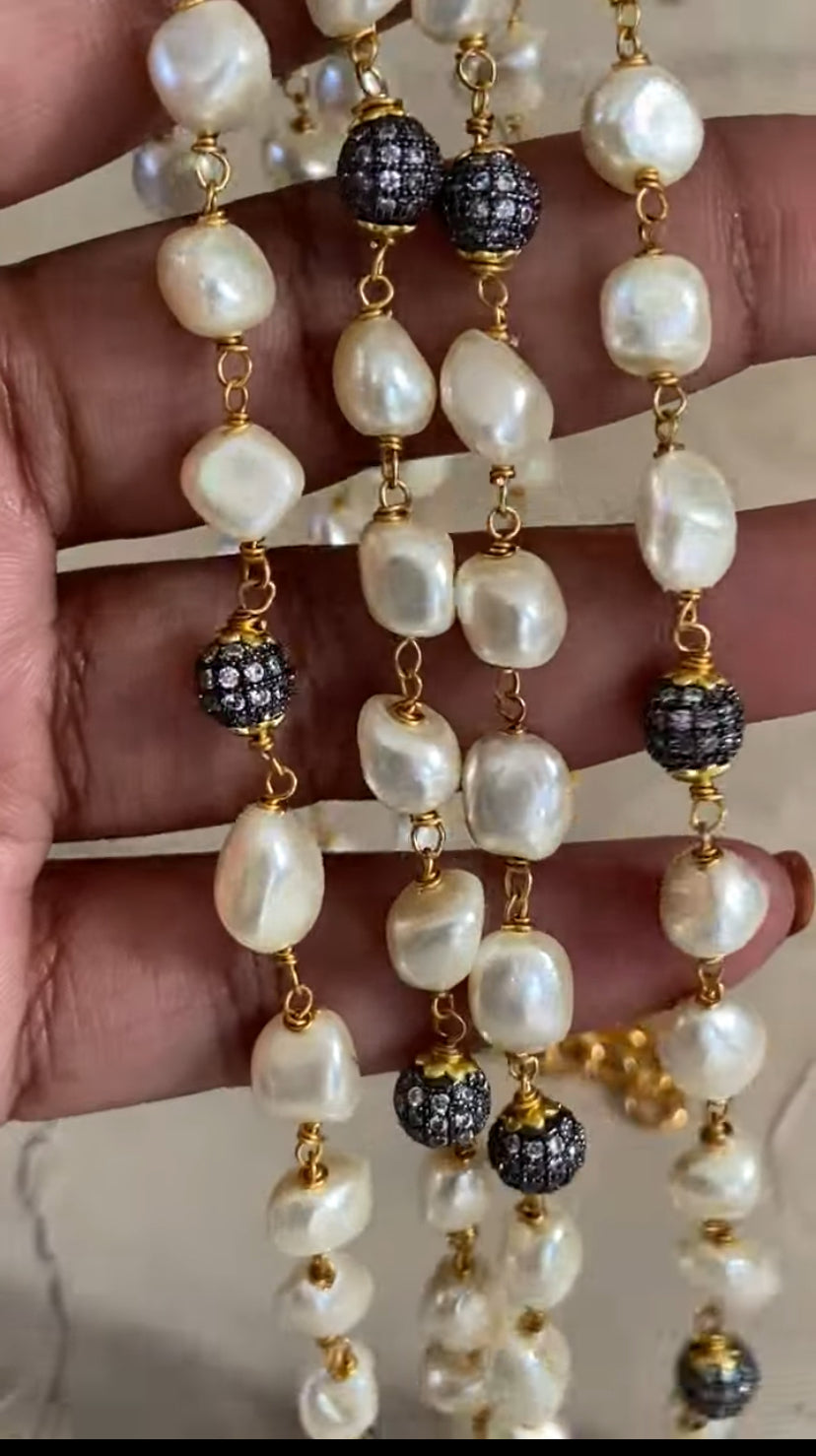 Pearls with Victorian Beads Mala | Indian Jewelry In USA
