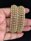 Kundani Pearl Mehndi Plating Bangles | Indian Bangles