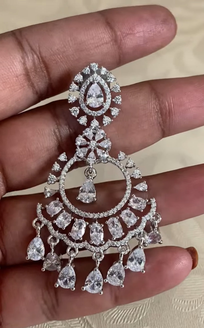 CZ Multi Layered Necklace Set | Indian Bridal Necklace