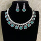 AD Kundan & Pearl Necklace | Unique Necklace Set  | Silver Plated AD Necklace