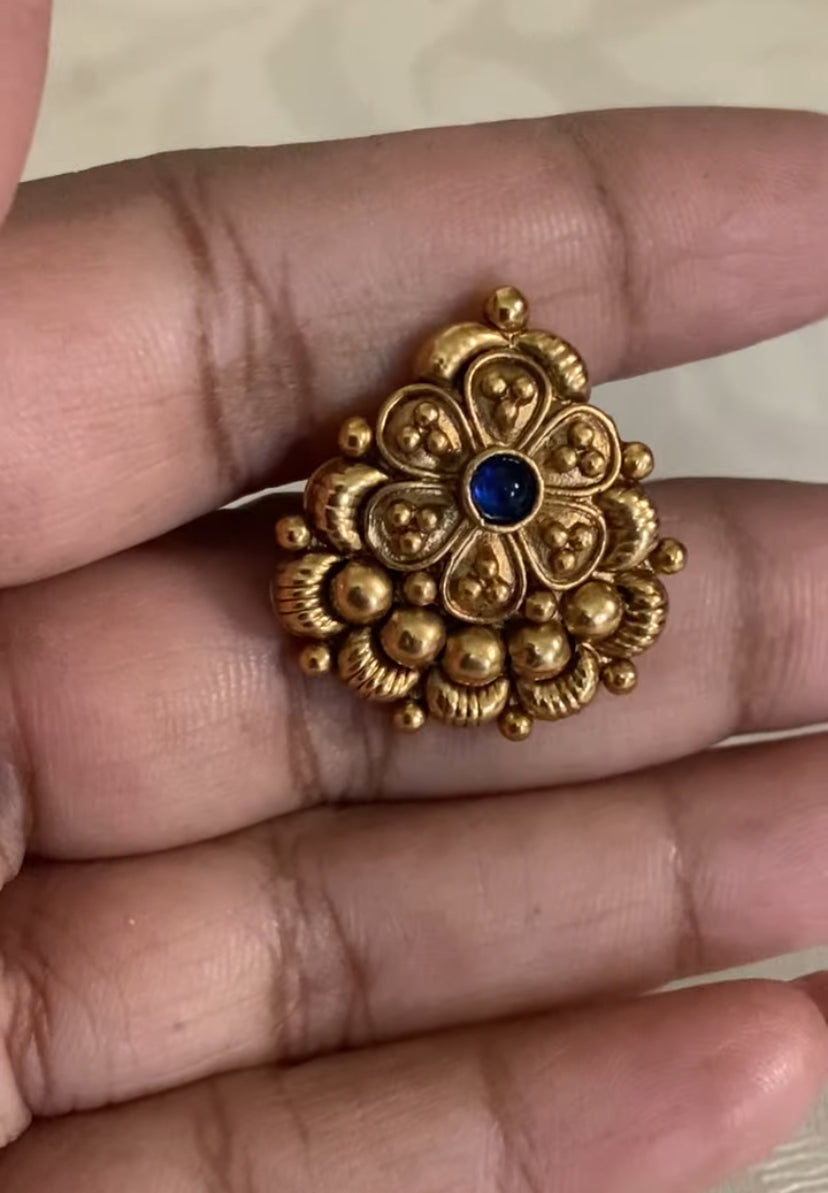 Antique Nakshi Balls Thread Necklace With Studs | Handmade Necklace