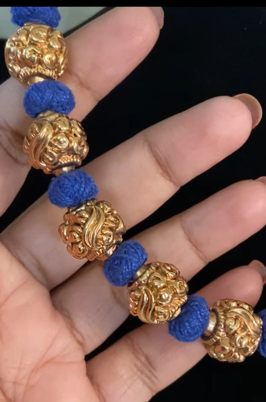 Antique Nakshi Balls Thread Necklace With Studs | Handmade Necklace