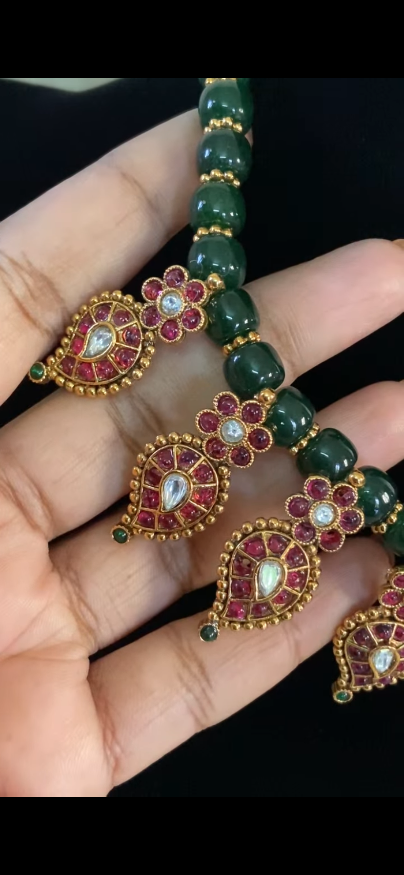 Kemp Mango Pendants Beads Necklace Set | Indian Jewelry In USA