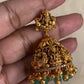 Antique Temple Lakshmi Necklace With Jumkis | Indian Traditional Jewelry