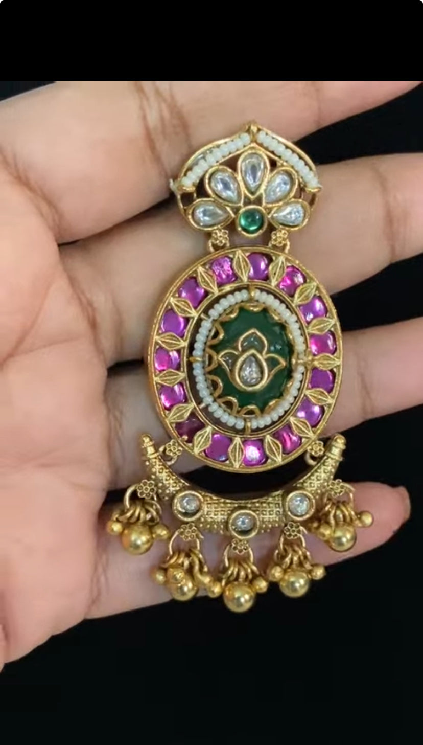 Antique Pearl Ruby Green Earrings | Indian Jewelry In USA