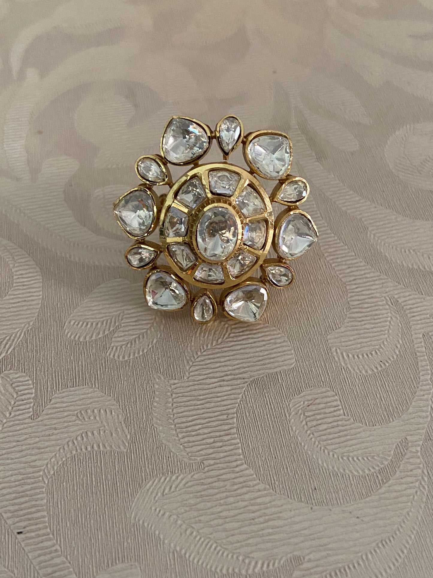 AD Polki Finger Ring |  Indian Fingers Ring