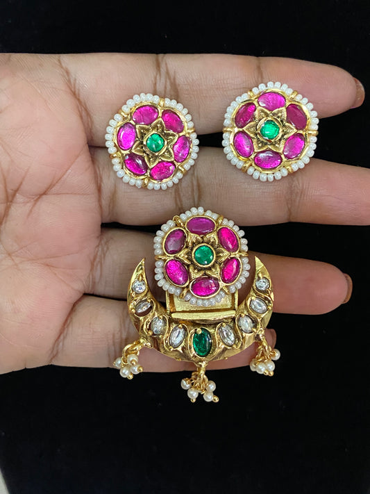 Jadau Kudan Pendant Set | Indian Jewelry in USA