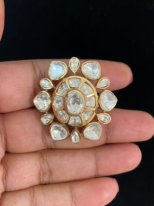 AD Polki Finger Ring |  Indian Fingers Ring