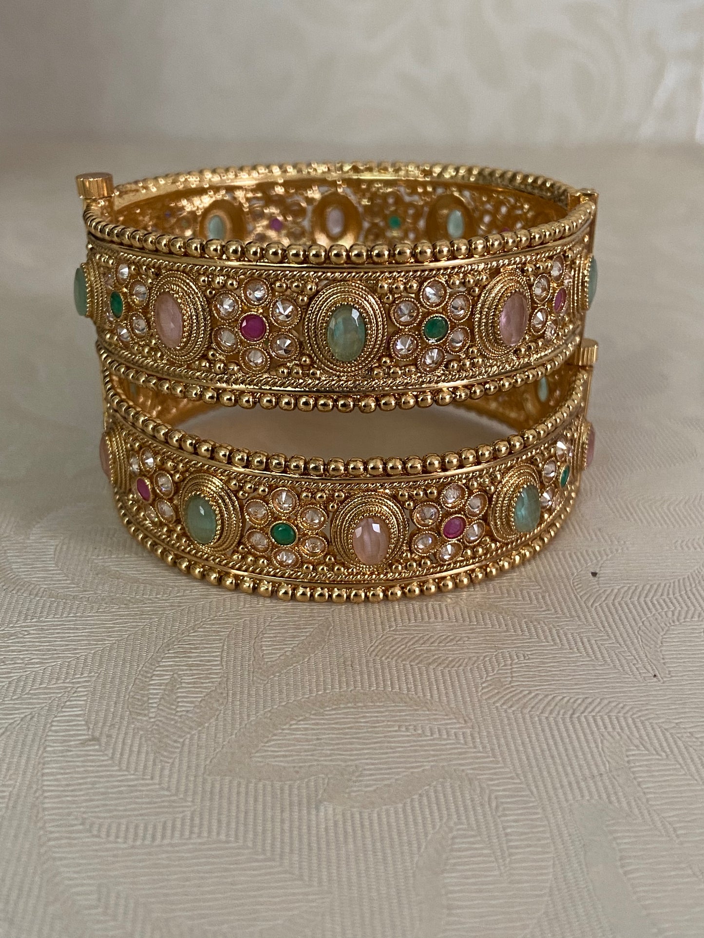 Antique Kundan Openable Bangles | Traditional Bridal Bangles