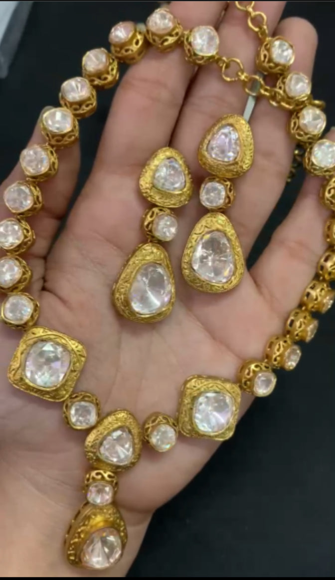 Premium Kundan Necklace With Earrings | Indian Necklace In USA