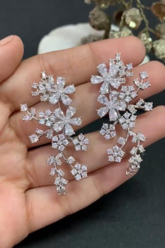 AD Floral Earrings | Party Wear Earrings | Gift Idea