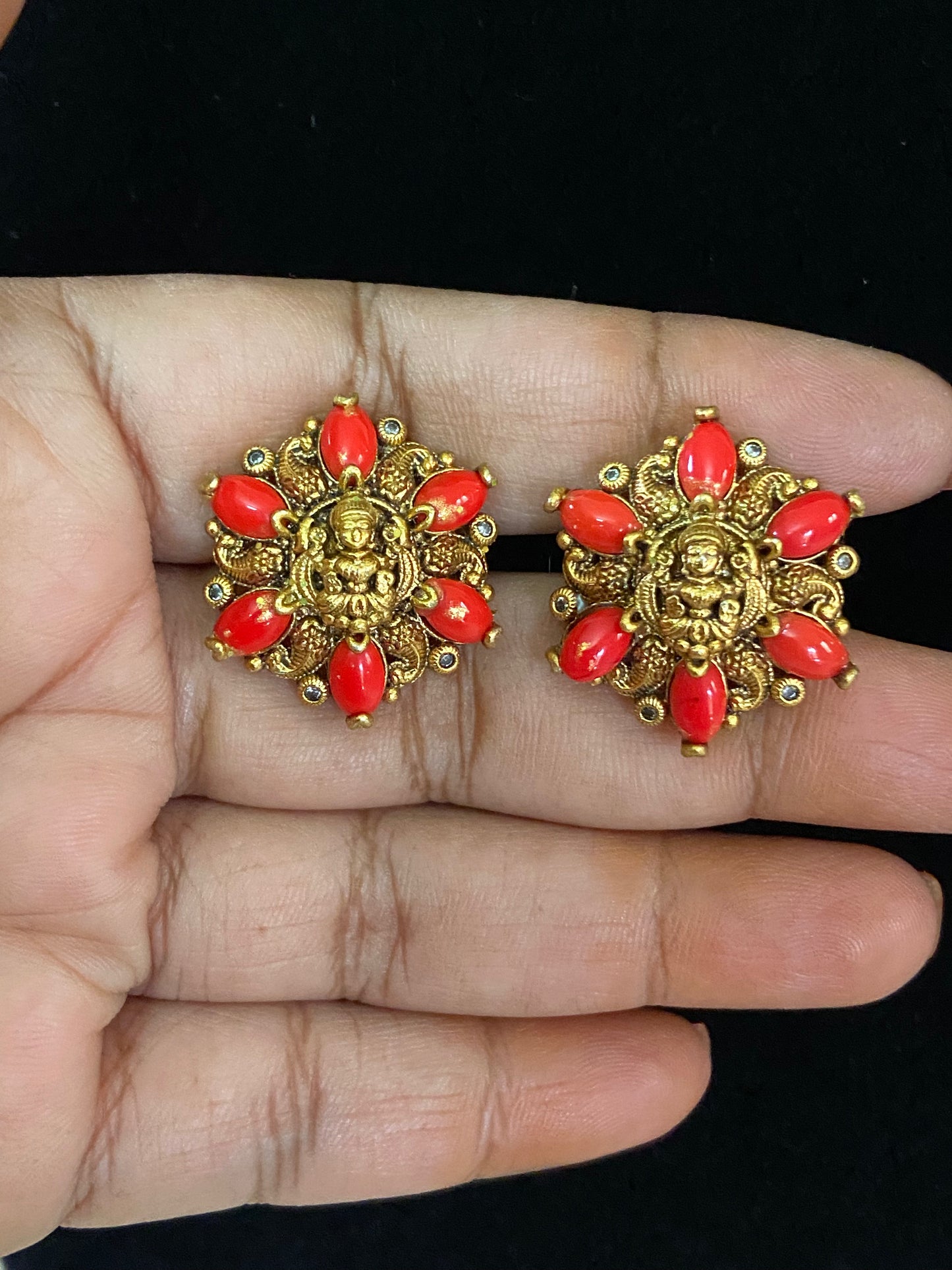 AD Coral Studs | Indian Traditional Earrings In USA