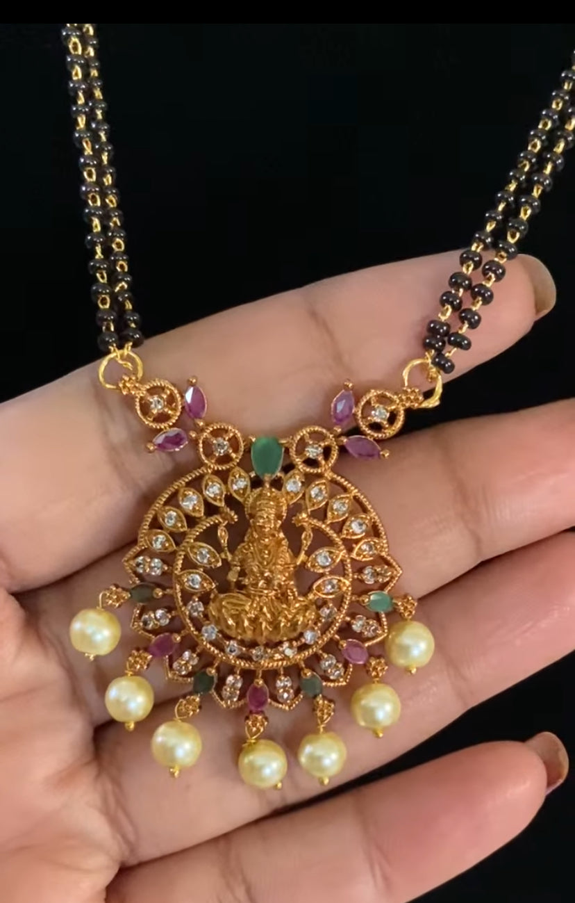 Traditional Mangalsutra | AD Blackbeads Necklace
