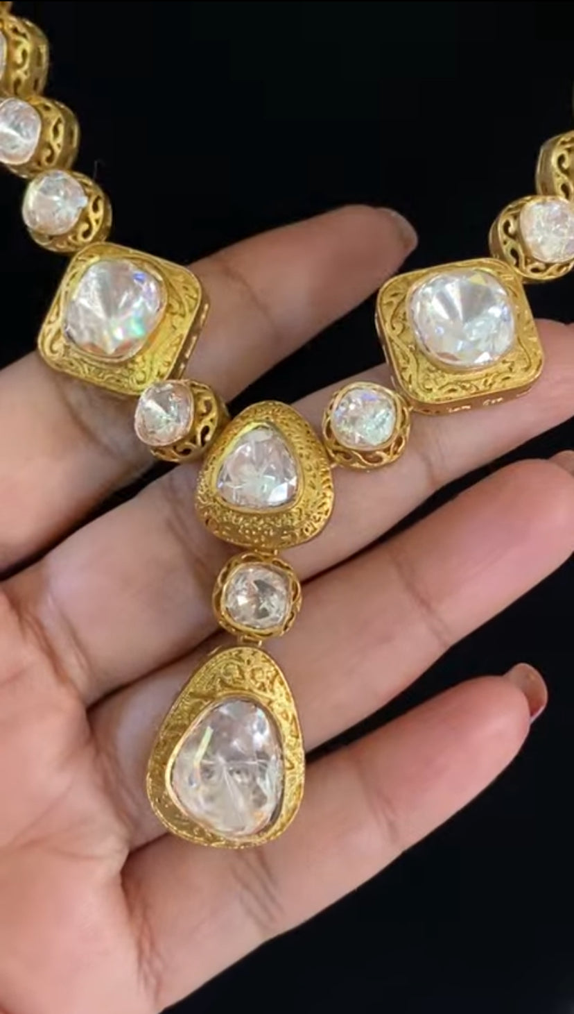 Premium Kundan Necklace With Earrings | Indian Necklace In USA