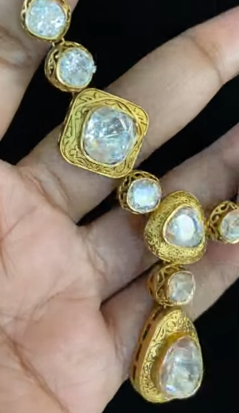 Premium Kundan Necklace With Earrings | Indian Necklace In USA