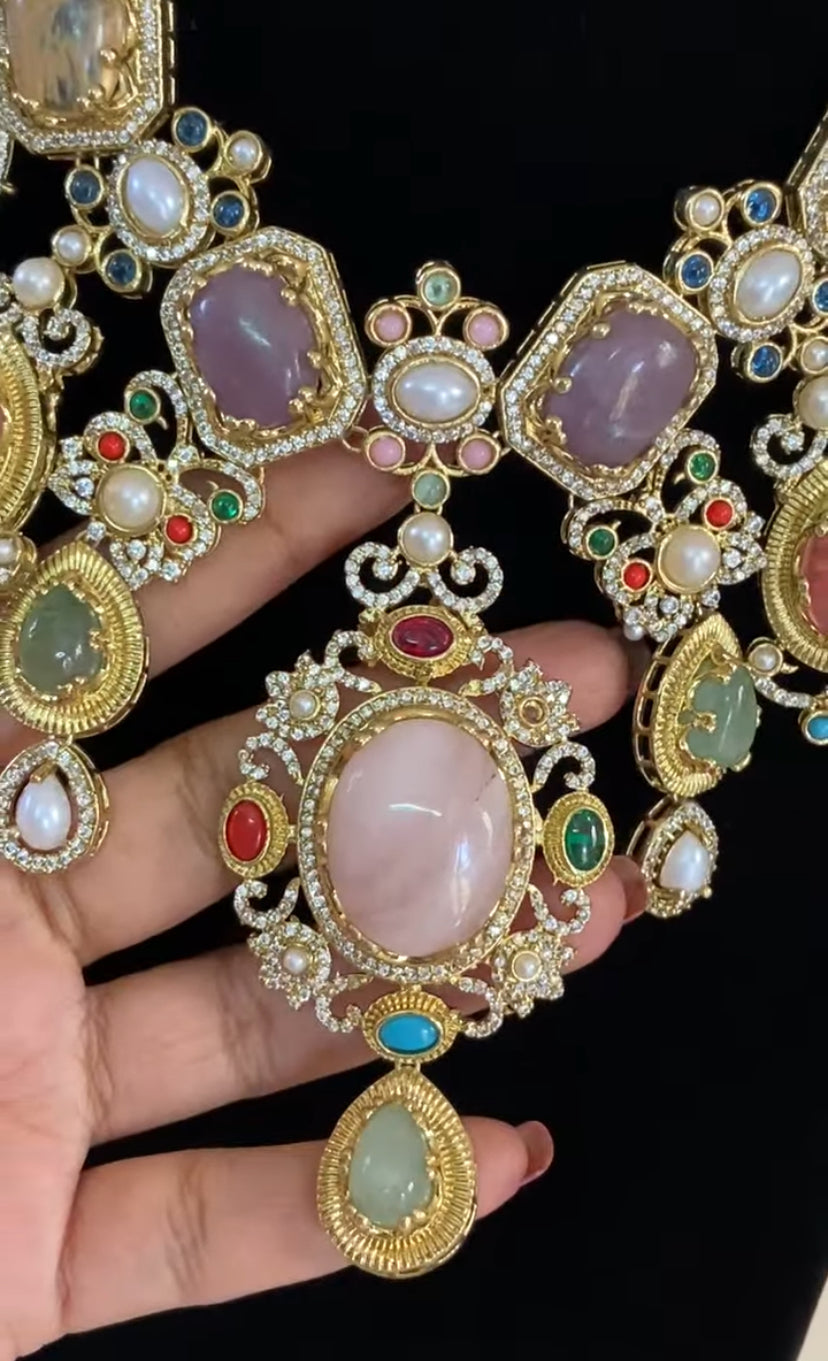 Exclusive Designer Kundan Necklace Set|  Multi Colour Necklace | Indian Jewelry