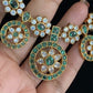 CZ Kemp Antique Necklace With Earrings | Indian Traditional Bottu Necklace