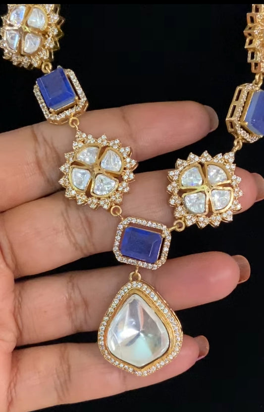 Moissanite Polki Necklace Set | Indian Jewelry In USA