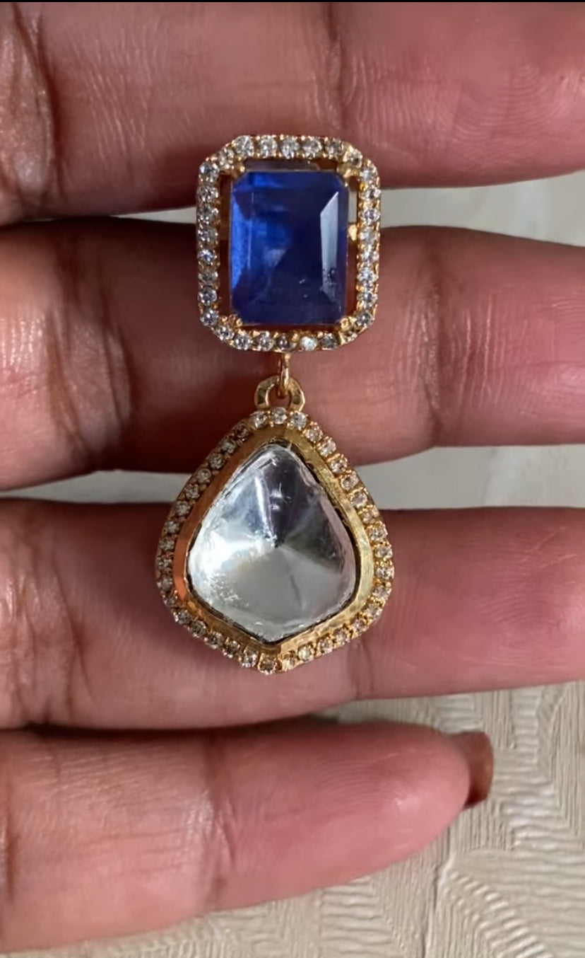 Moissanite Polki Necklace Set | Indian Jewelry In USA