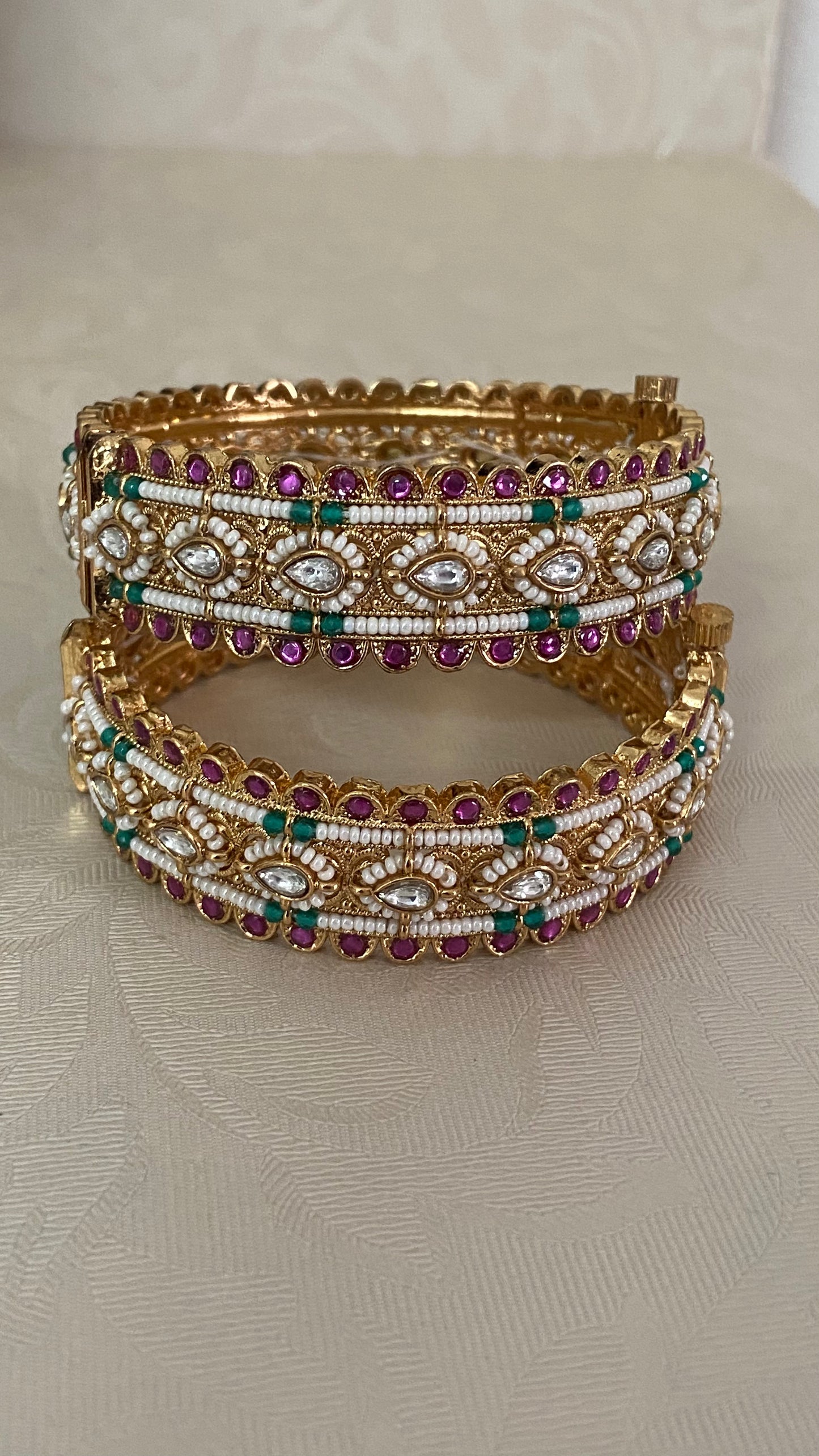 Antique Pearl Openable Bangles | Bridal Bangles |  Indian Jewelry IIn USA