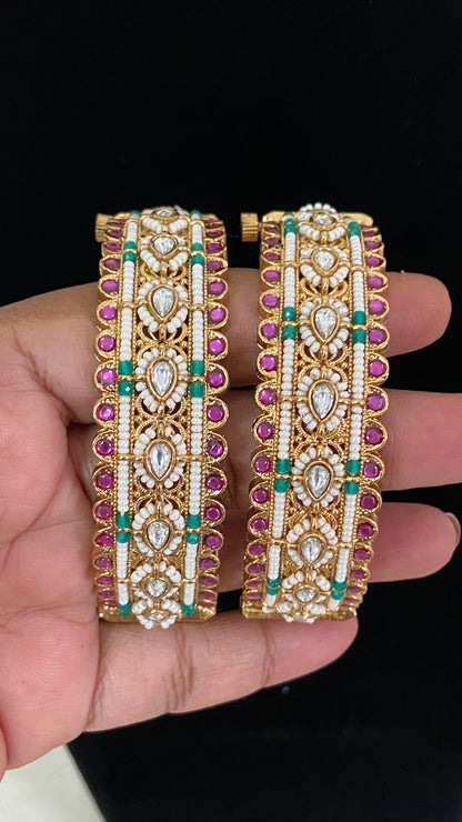 Antique Pearl Openable Bangles | Bridal Bangles |  Indian Jewelry IIn USA